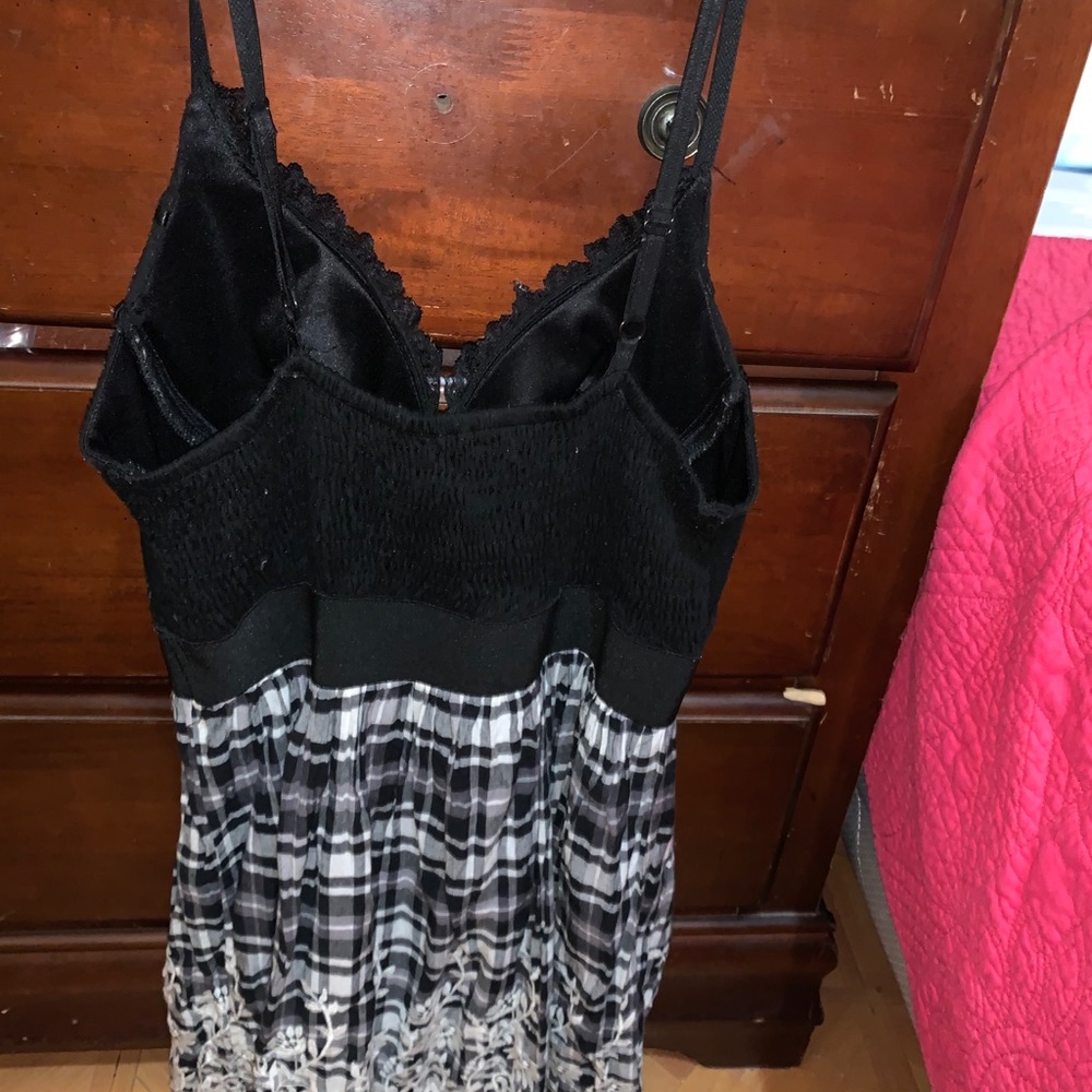 White and black mini dress